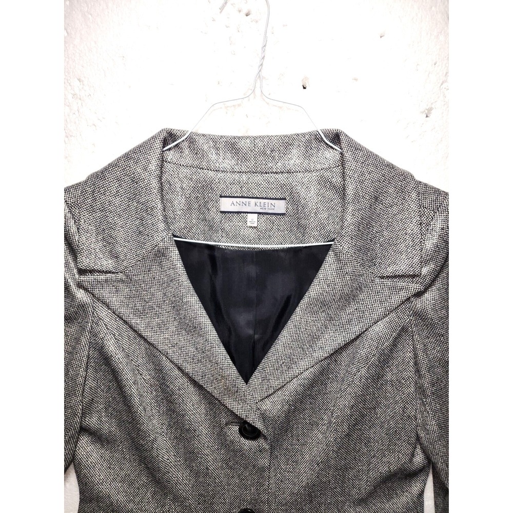 Ann Klein Suit Womens Size 12 Gray Two Button Jacket Blazer Work Career Formal - Picture 2 of 14